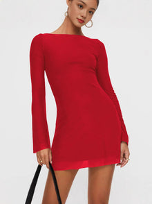 Sienna Boat-Neck Mini Dress | Women's Going-Out Dress