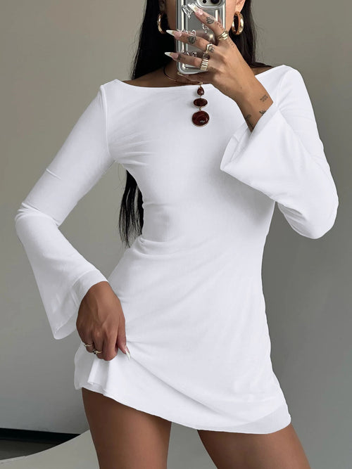 Sienna Boat-Neck Mini Dress | Women's Going-Out Dress