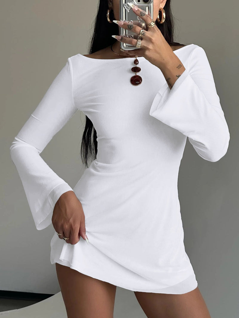 Sienna Boat-Neck Mini Dress | Women's Going-Out Dress