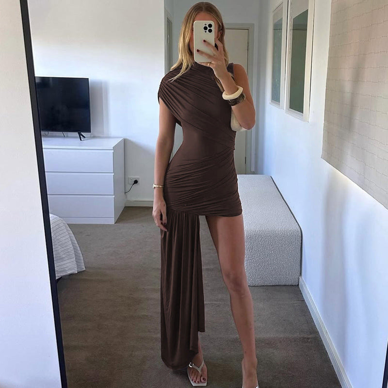 Marlowe Ruched High-Neck Mini Dress | Women's Cocktail Dress