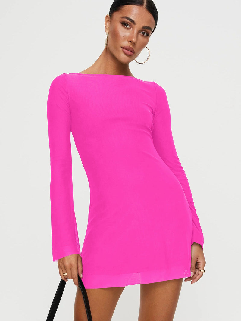 Sienna Boat-Neck Mini Dress | Women's Going-Out Dress