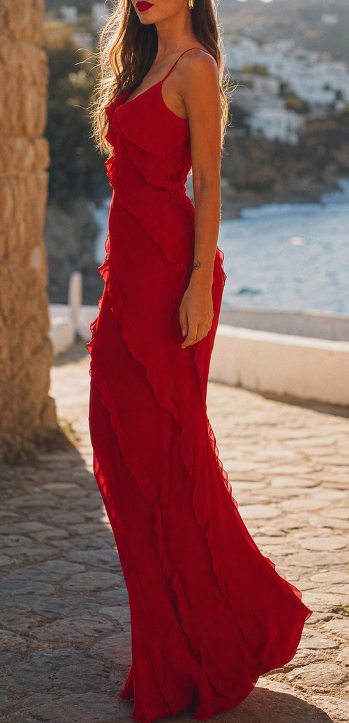 Carmen Ruffle Maxi Dress | Women's Formal Dress